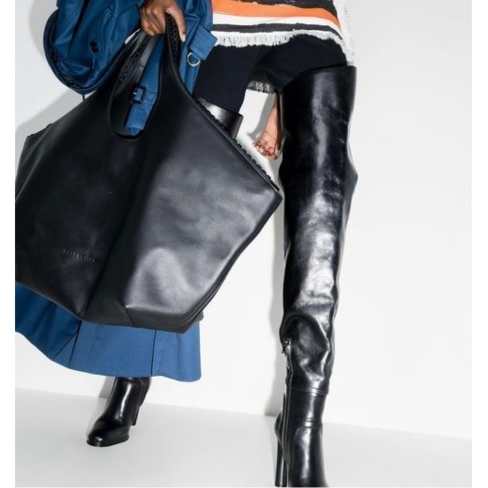 Burberry Black 110 Cutout Thigh-High Leather Boots Size - 10 .US / 40 .EU $2590 - Picture 3 of 15